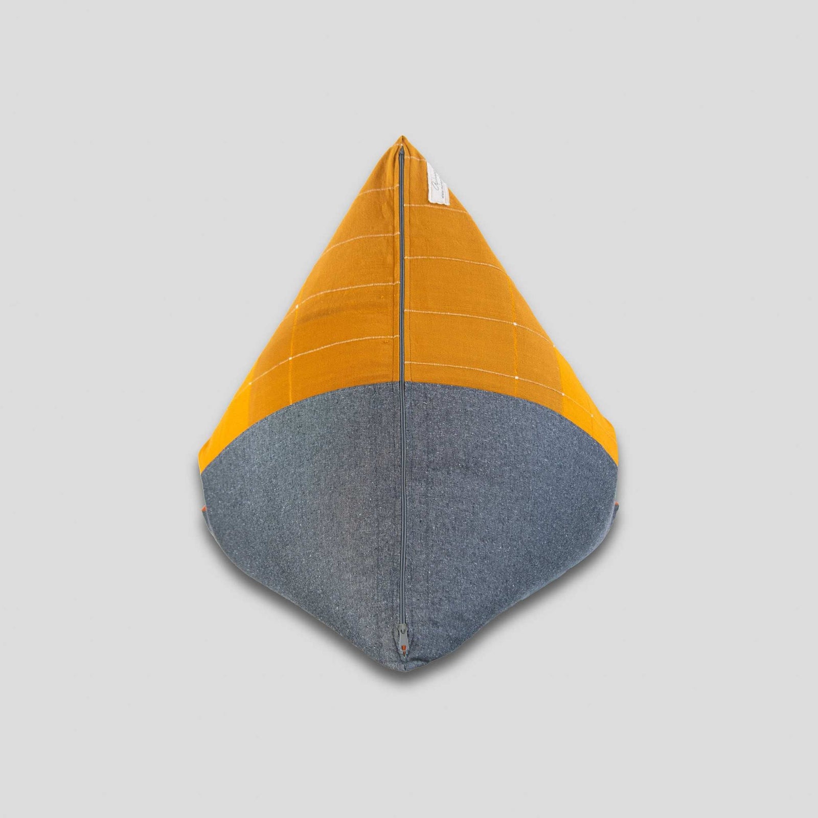 sustainable ethical handmade handloom slow-fashion Bean Bag Chairs Bean Bag Chair Cover (Without Filling) | Mustard Sandwich & Charcoal made in sri lanka 