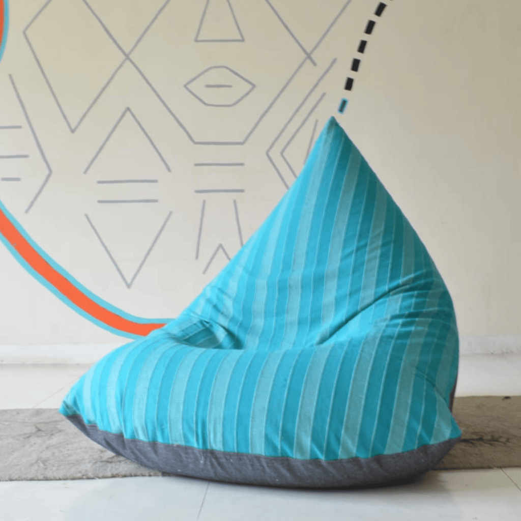 sustainable ethical handmade handloom slow-fashion Bean Bag Chairs Bean Bag Chair For Kids Teens & Adults | Handmade | No Filling | Aqua made in sri lanka 