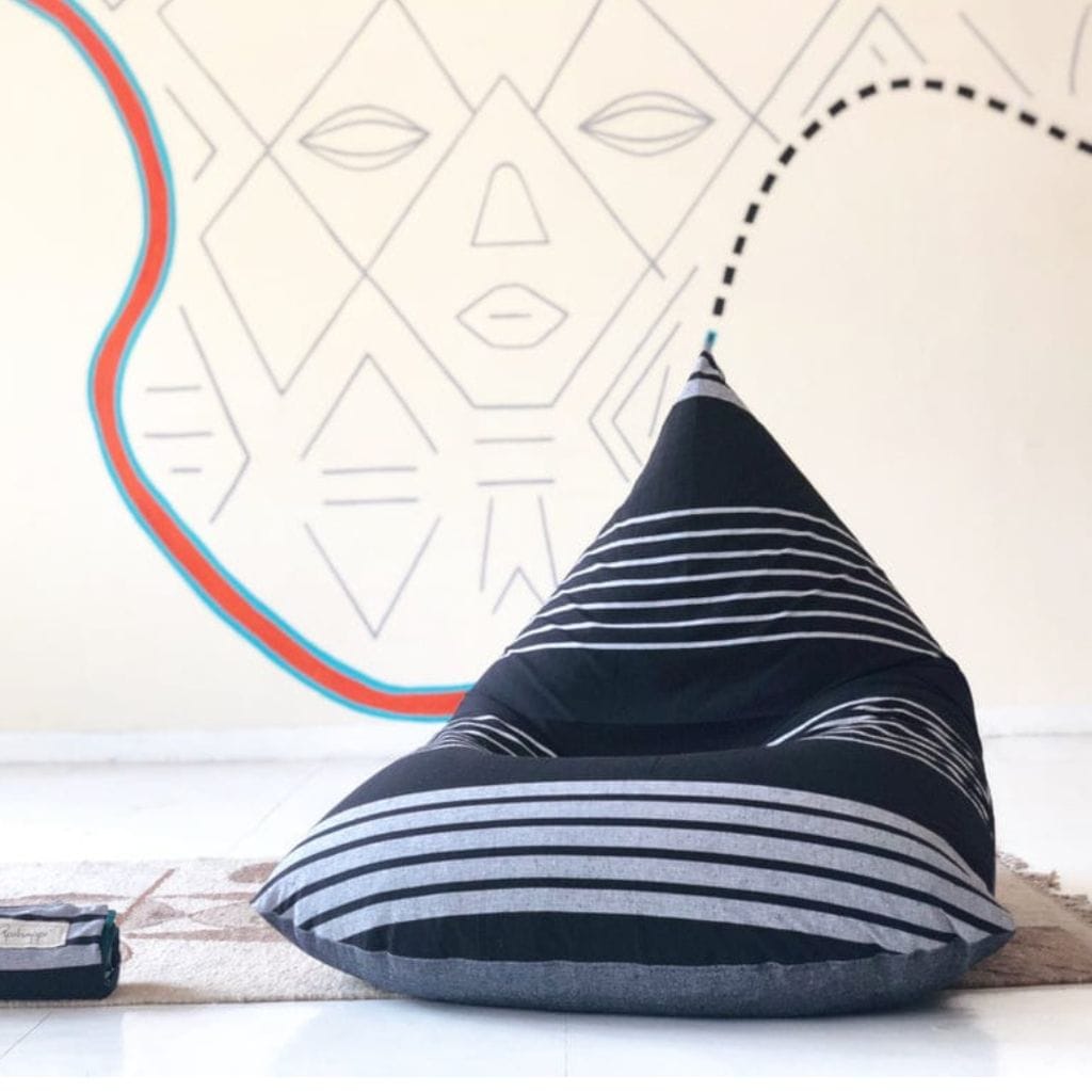 sustainable ethical handmade handloom slow-fashion Bean Bag Chairs Bean Bag Chair For Kids Teens & Adults | Handmade | No Filling | Noir made in sri lanka 