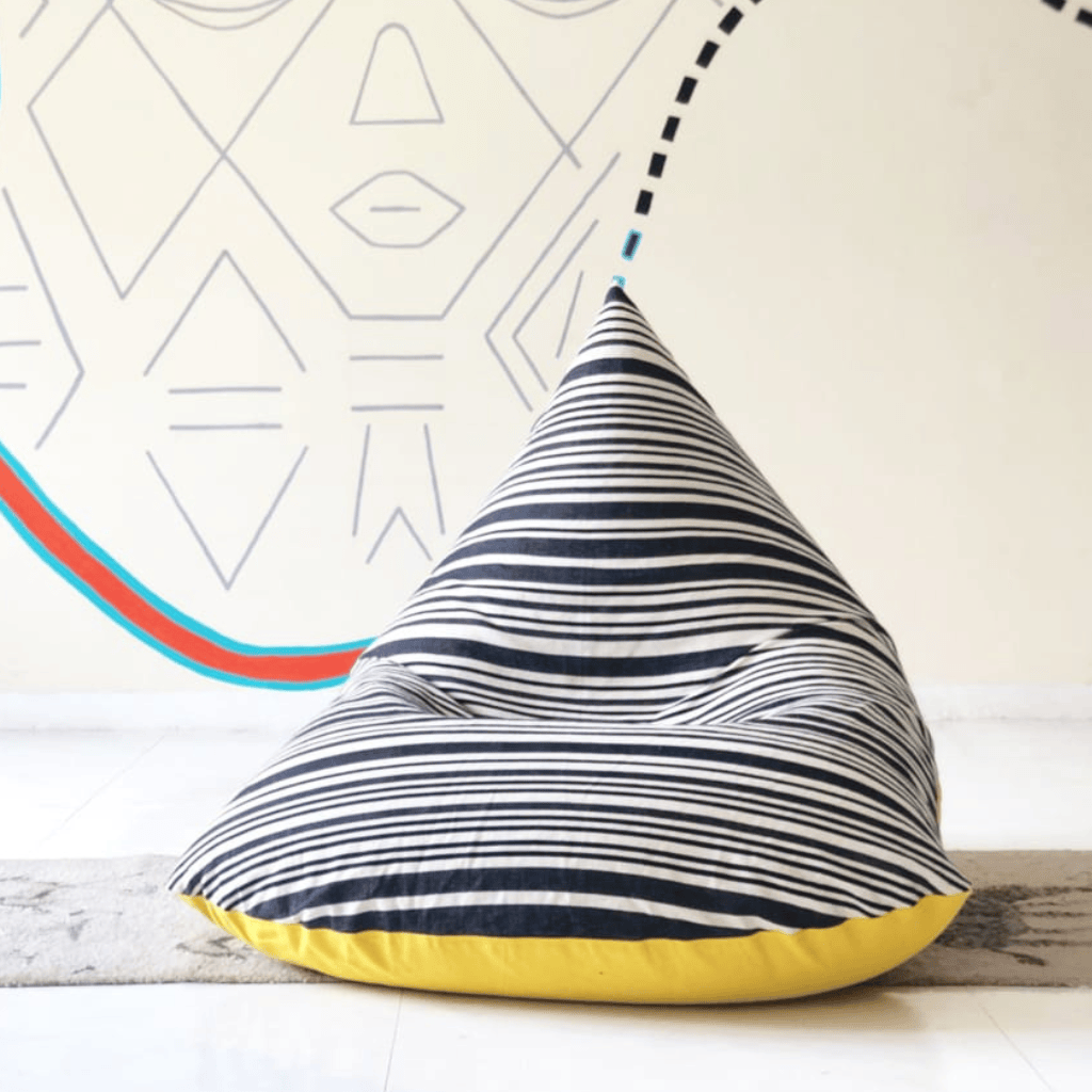 sustainable ethical handmade handloom slow-fashion Bean Bag Chairs Bean Bag Chair For Kids Teens & Adults | Handmade | No Filling | Zebra Pop made in sri lanka 