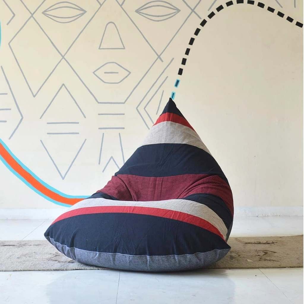 sustainable ethical handmade handloom slow-fashion Bean Bag Chairs Bean Bag Chair Cover - Handmade & Ergonomic  | Djembe Jam made in sri lanka 