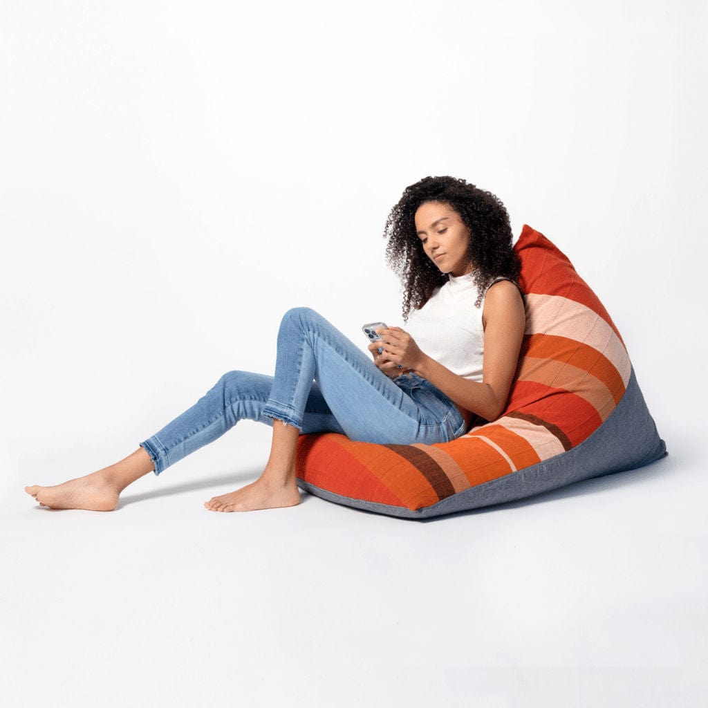sustainable ethical handmade handloom slow-fashion Bean Bag Chairs Bean Bag Chair Cover - Handmade & Ergonomic  | Flamingo in the Sun made in sri lanka 