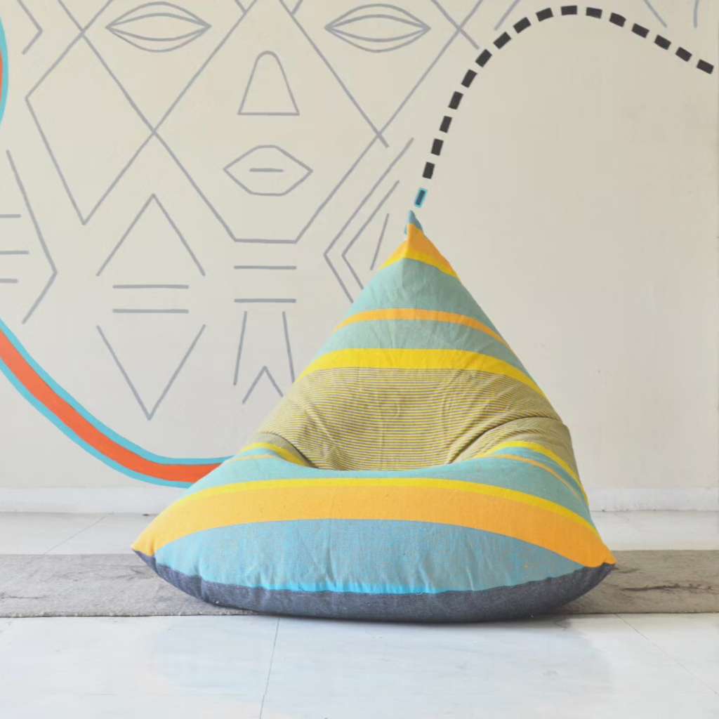 sustainable ethical handmade handloom slow-fashion Bean Bag Chairs Bean Bag Chair Cover - Handmade & Ergonomic  | Shadow of the Sun made in sri lanka 