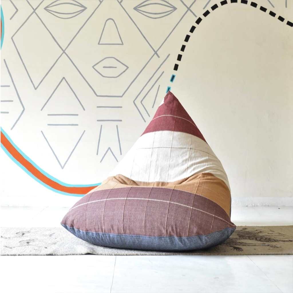 sustainable ethical handmade handloom slow-fashion Bean Bag Chairs Bean Bag Chair Cover - Handmade & Ergonomic  | Tiramisu made in sri lanka 
