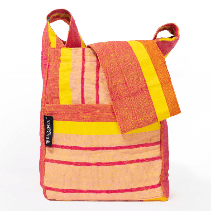 sustainable ethical handmade handloom slow-fashion Crossbody Shoulder/Sling Bag: Handwoven 100% Cotton | Cerise made in sri lanka 