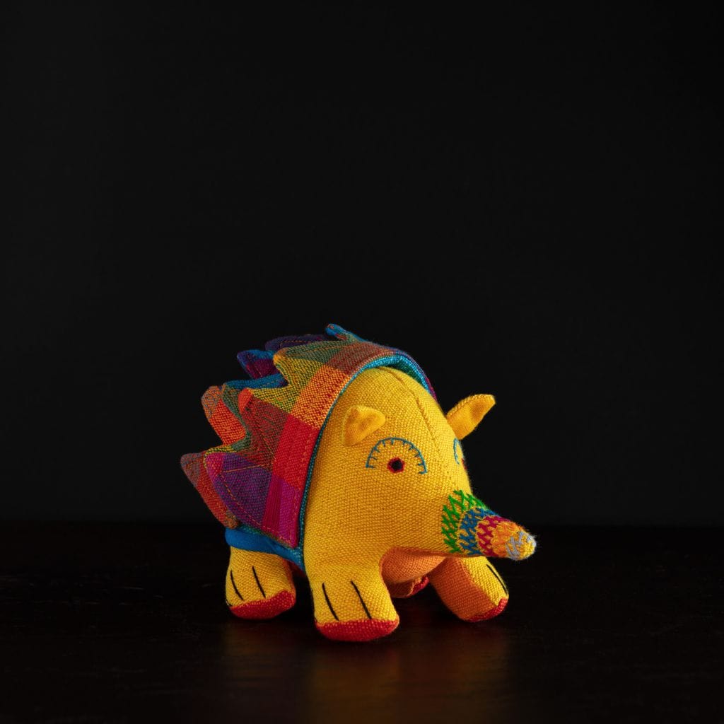 sustainable ethical handmade handloom slow-fashion Stuffed Animals Handmade, Natural Cotton & Safety Tested | Echidna made in sri lanka 