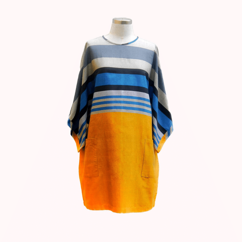 Handmade Silk & Cotton Shift Dress | Zest, S Handmade Silk & Cotton Shift Dress | Zest, S
