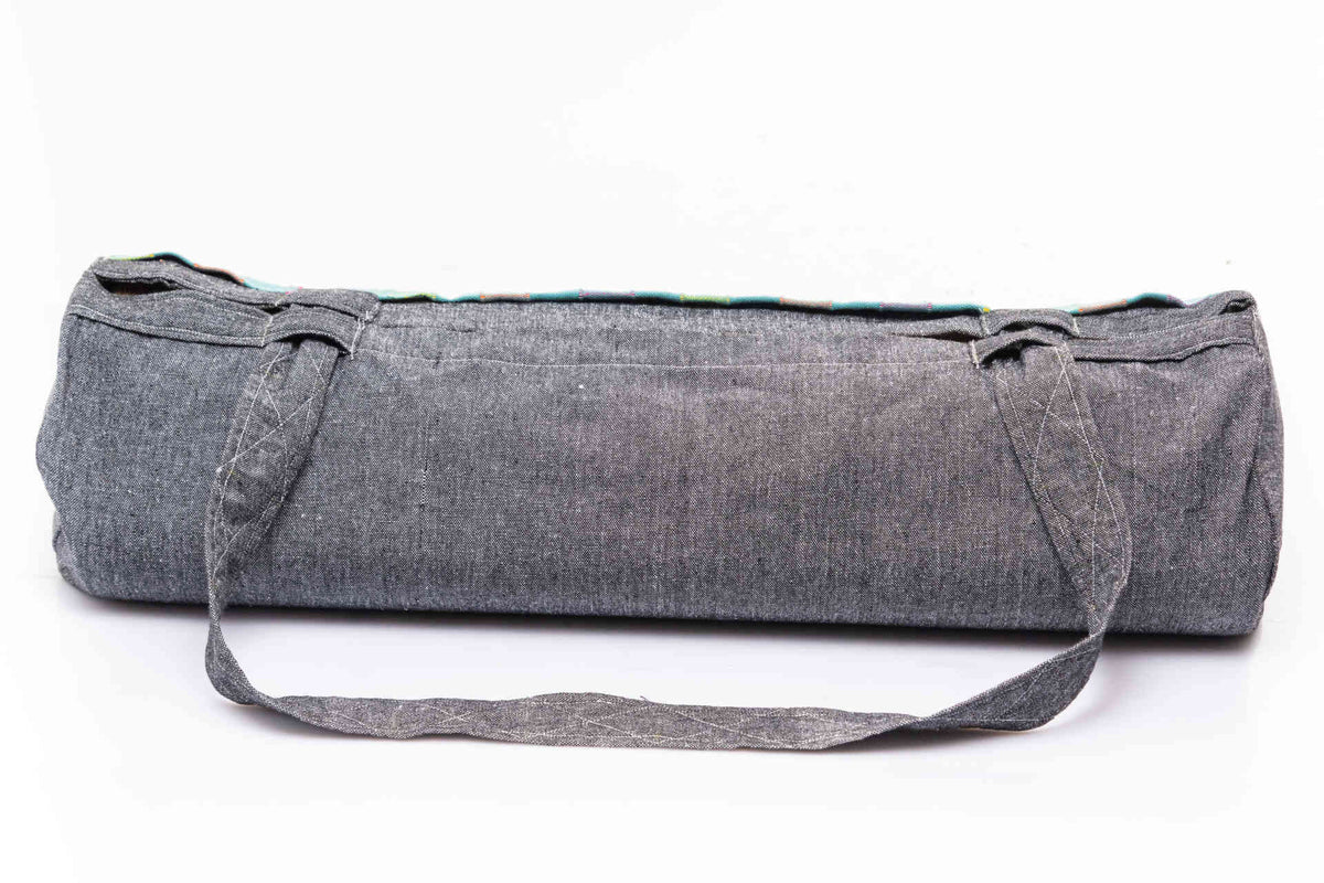sustainable ethical handmade handloom slow-fashion Handwoven Natural Cotton Yoga Bag | Olive made in sri lanka 