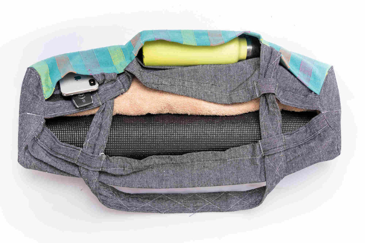 sustainable ethical handmade handloom slow-fashion Handwoven Natural Cotton Yoga Bag | Olive made in sri lanka 