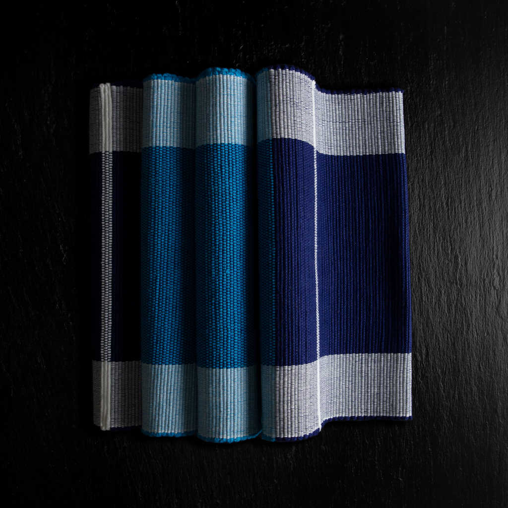 sustainable ethical handmade handloom slow-fashion Handwoven Table Runner - 100% Natural, Hand-Dyed Cotton | Blue Horizon made in sri lanka 