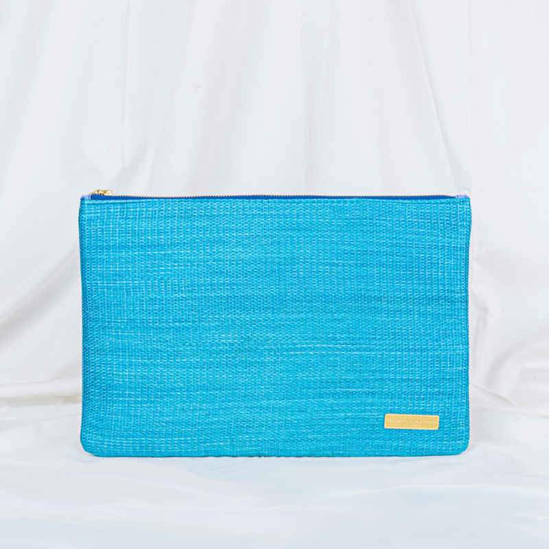 sustainable ethical handmade handloom slow-fashion Macbook Air & Macbook Pro 13" Case/Sleeve Handwoven Agave Fiber+Hand Painted Batik | Blue made in sri lanka 