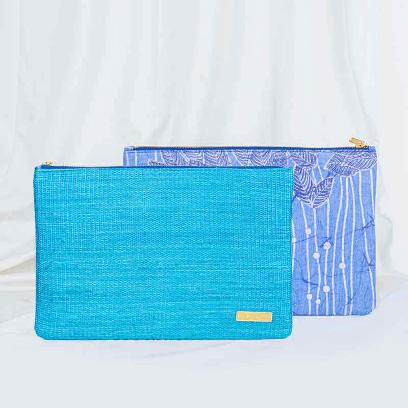 sustainable ethical handmade handloom slow-fashion Macbook Air &amp; Macbook Pro 13&quot; Case/Sleeve Handwoven Agave Fiber+Hand Painted Batik | Blue made in sri lanka 