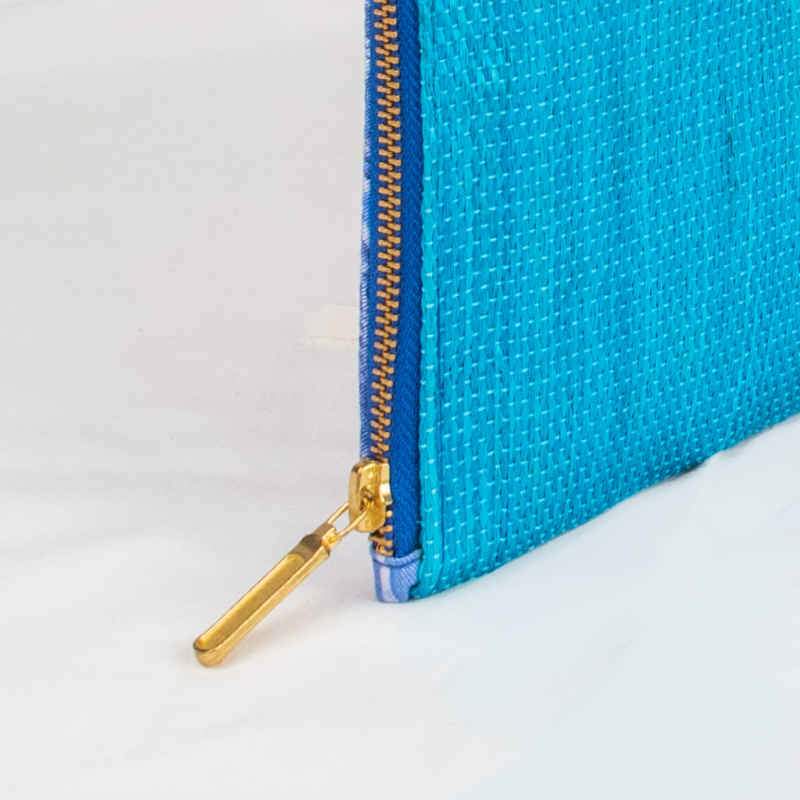 sustainable ethical handmade handloom slow-fashion Macbook Air &amp; Macbook Pro 13&quot; Case/Sleeve Handwoven Agave Fiber+Hand Painted Batik | Blue made in sri lanka 