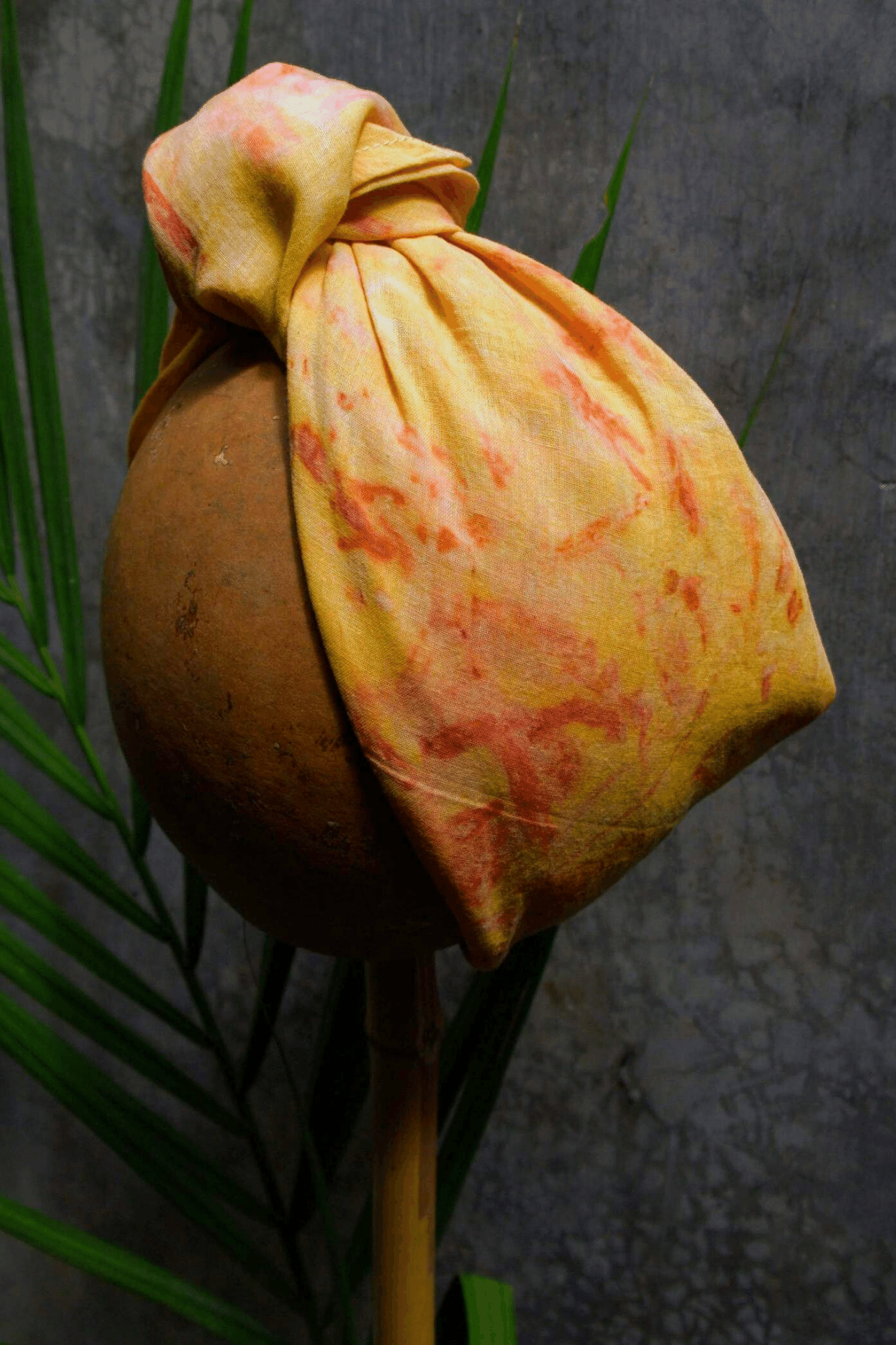 sustainable ethical handmade handloom slow-fashion Naturally Dyed Head Scarf/Wrap | Madder Root (Bundle Dye) made in sri lanka 