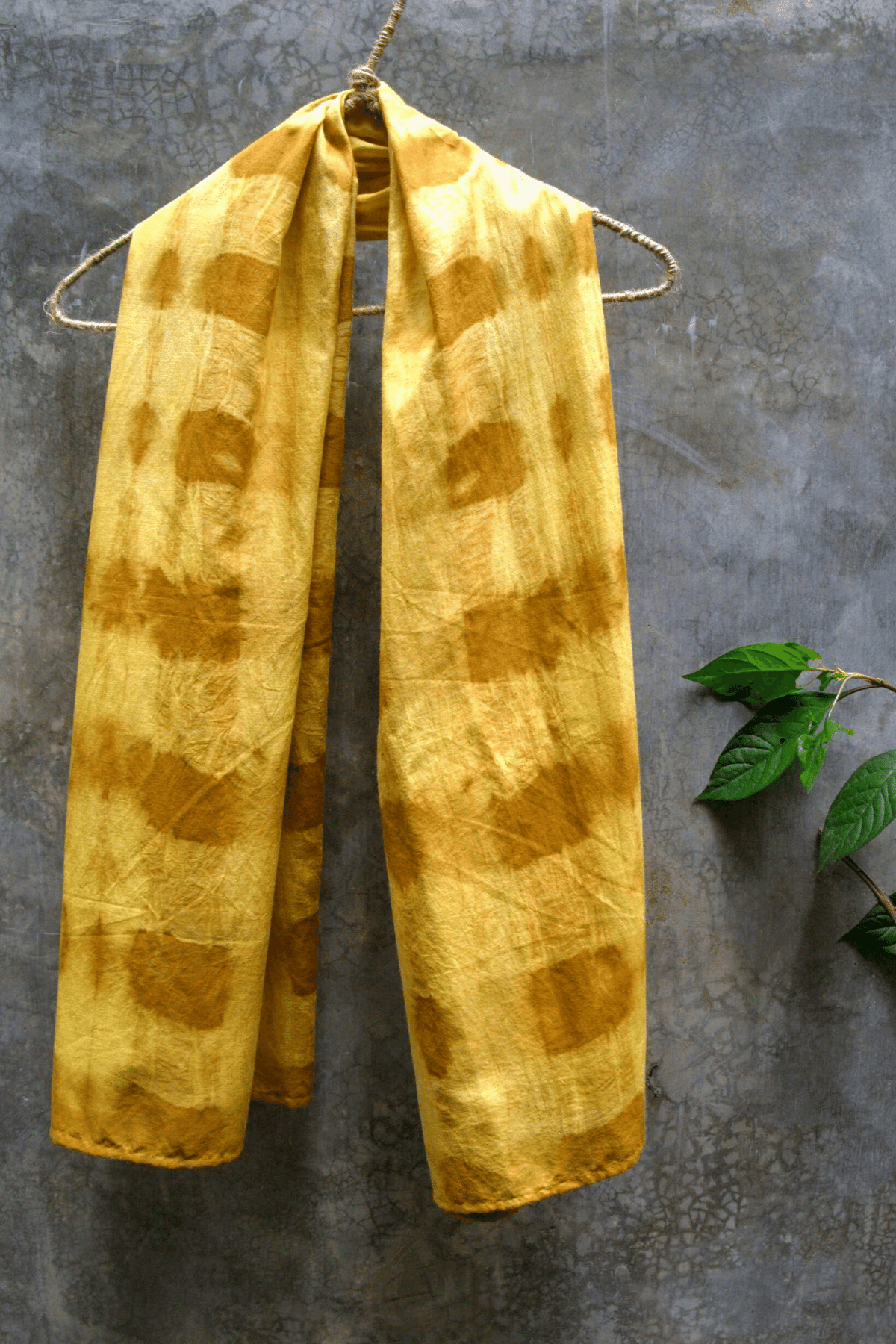 sustainable ethical handmade handloom slow-fashion Naturally Dyed Shawl/Scarf | Onion Skins (Resist Dye) made in sri lanka 