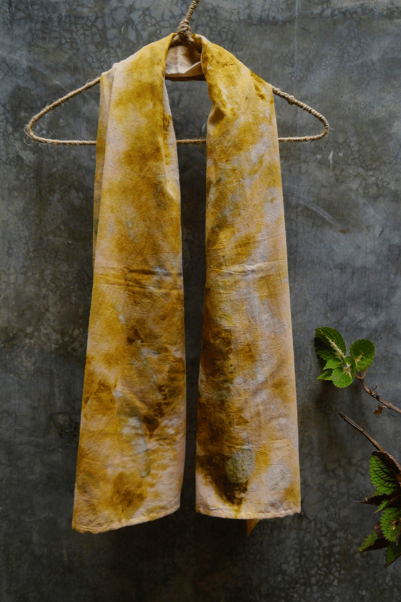 sustainable ethical handmade handloom slow-fashion Naturally Dyed Shawl/Scarf | Wild Flowers (Bundle Dye) made in sri lanka 