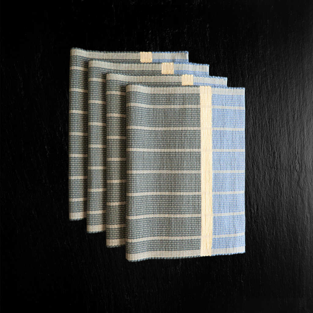 sustainable ethical handmade handloom slow-fashion Rectangular Handwoven Placemats - Natural Cotton | Lilac Wine made in sri lanka 