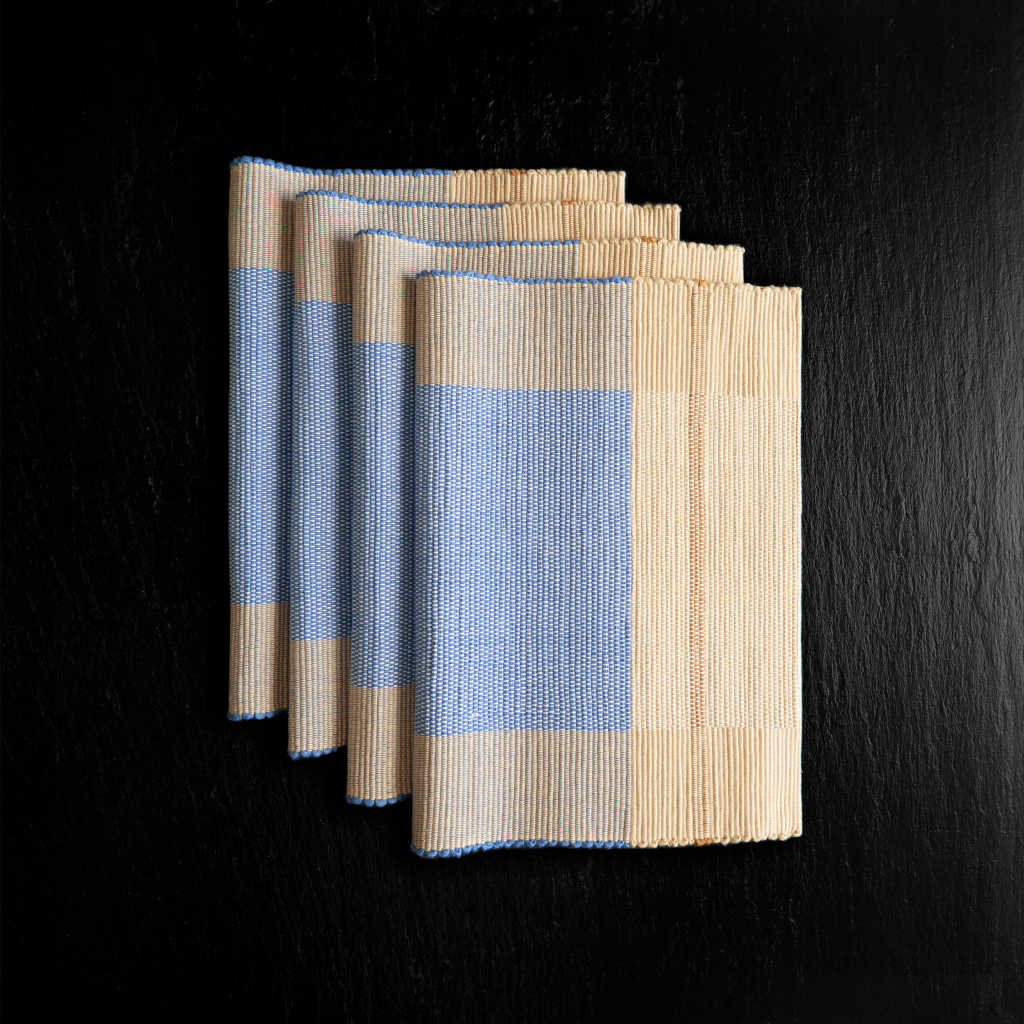 sustainable ethical handmade handloom slow-fashion Rectangular Handwoven Placemats - Natural Cotton | Provence made in sri lanka 