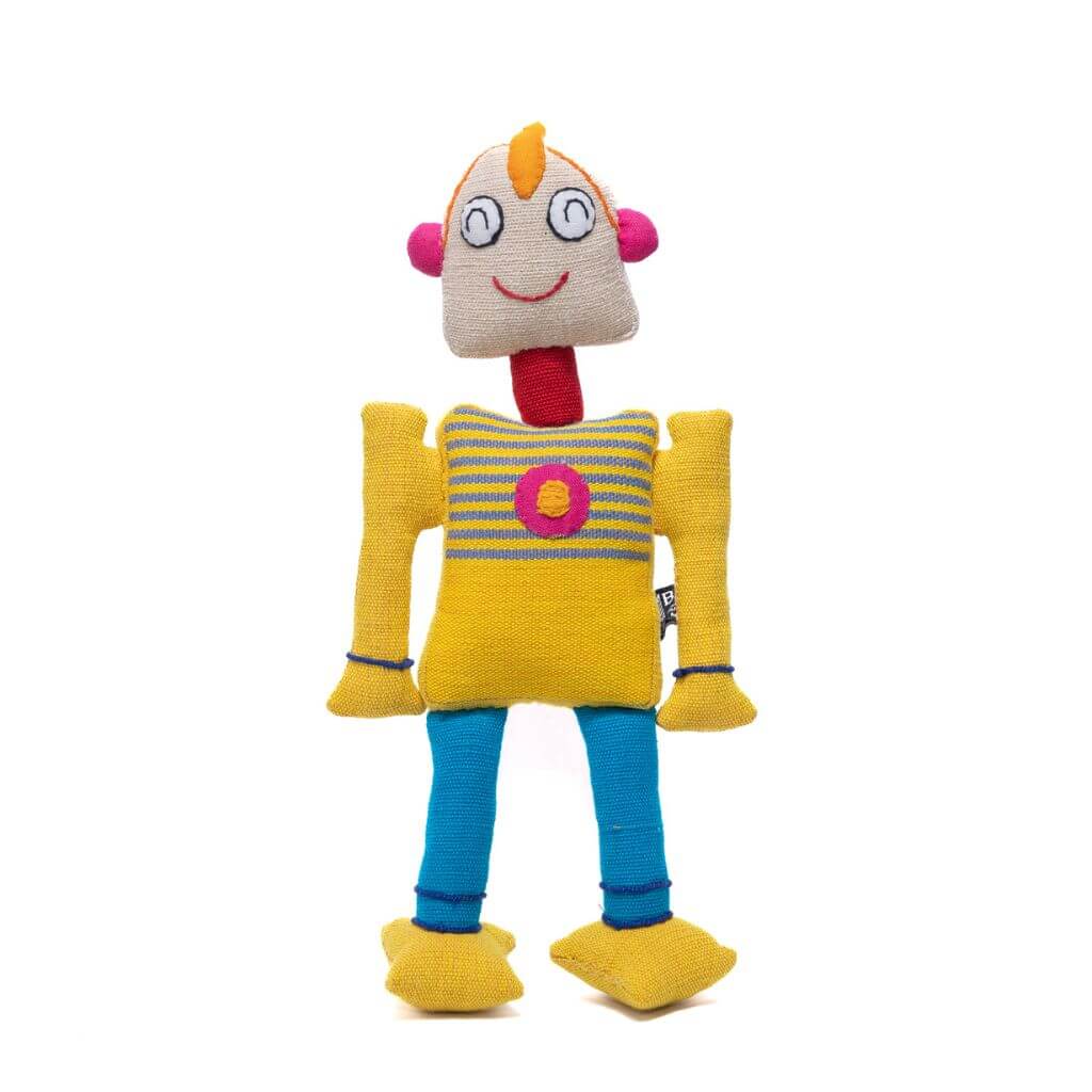 sustainable ethical handmade handloom slow-fashion Stuffed Toy Animals Space Robot Stuffed Toys - Handmade Natural Cotton Fabric and Safety Tested | Ruster made in sri lanka 