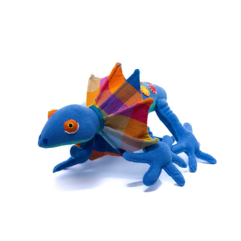 sustainable ethical handmade handloom slow-fashion Stuffed Animals Stuffed Animal Toys - Handmade Natural Cotton Fabric and Safety Tested | Frilled-Neck Lizard made in sri lanka 