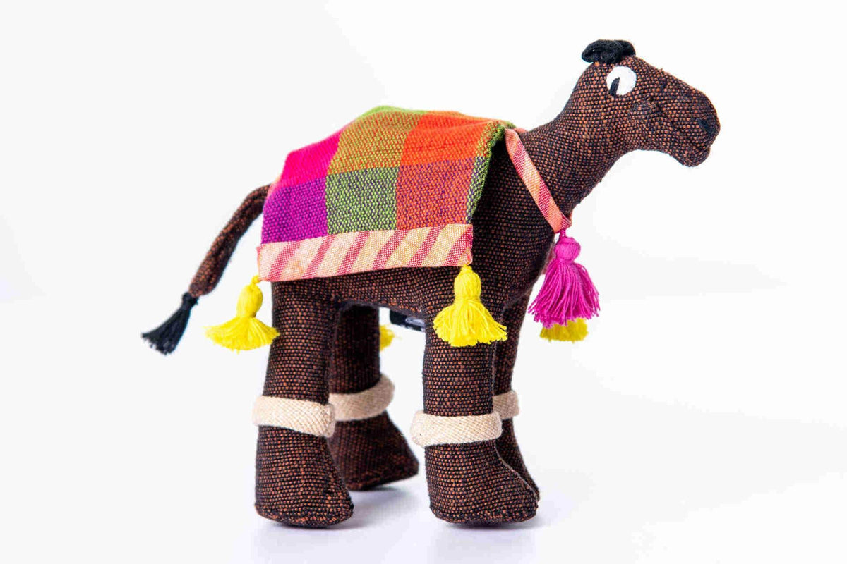 sustainable ethical handmade handloom slow-fashion Stuffed Toy Animals: Handmade, Natural Cotton &amp; Safety Tested | Camel made in sri lanka 