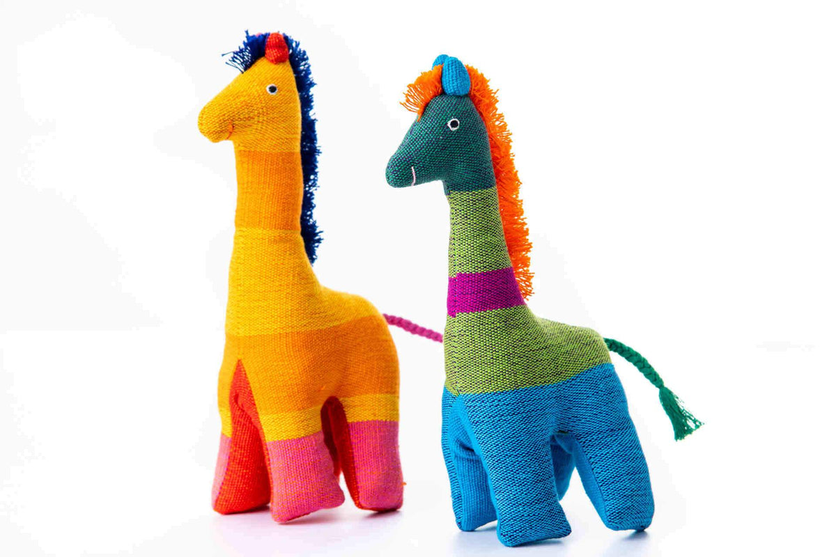 sustainable ethical handmade handloom slow-fashion Stuffed Toy Animals: Handmade, Natural Cotton &amp; Safety Tested | Giraffe made in sri lanka 