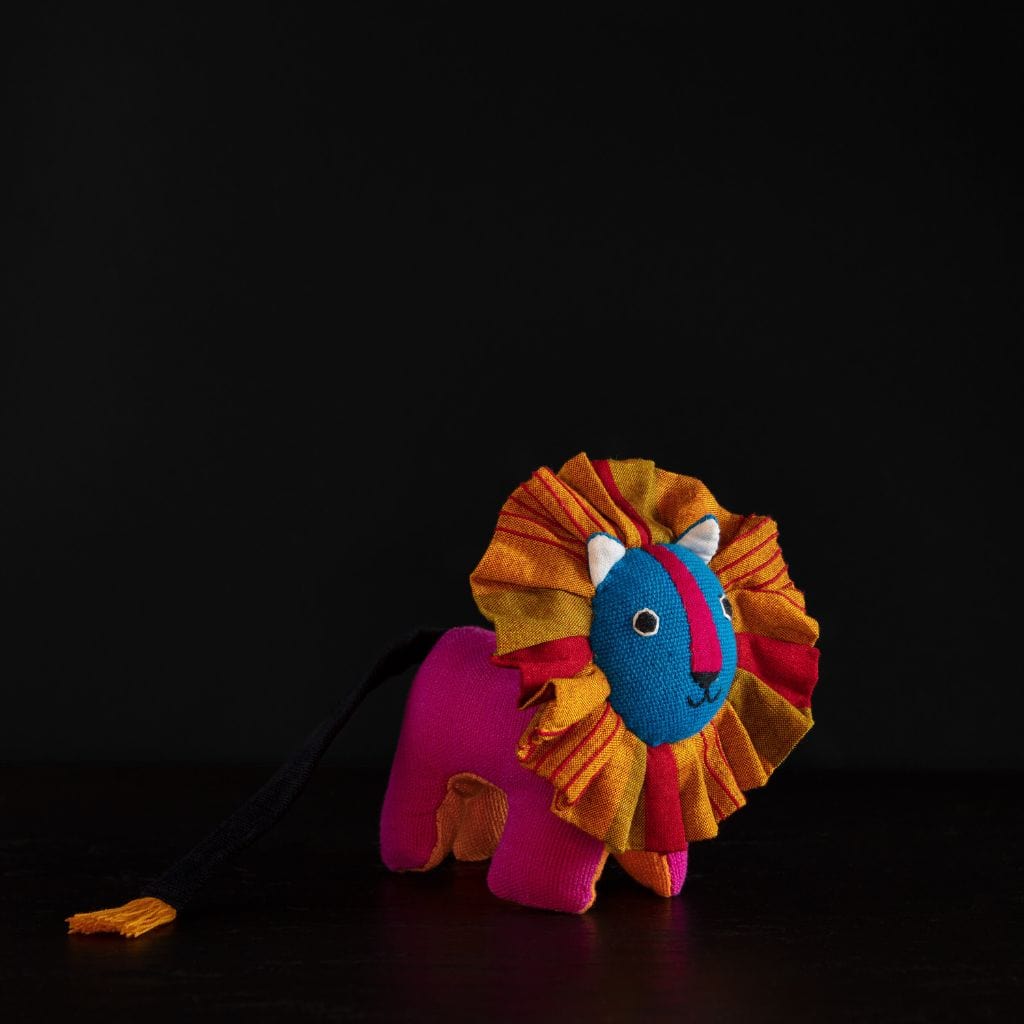 sustainable ethical handmade handloom slow-fashion Stuffed Animals Stuffed Toy Animals: Handmade, Natural Cotton & Safety Tested | Lion made in sri lanka 