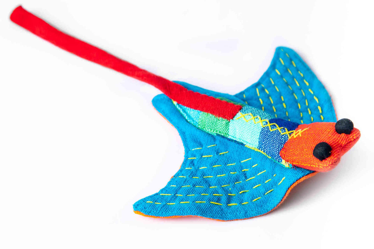 sustainable ethical handmade handloom slow-fashion Stuffed Toy Animals: Handmade, Natural Cotton &amp; Safety Tested | Manta Ray made in sri lanka 
