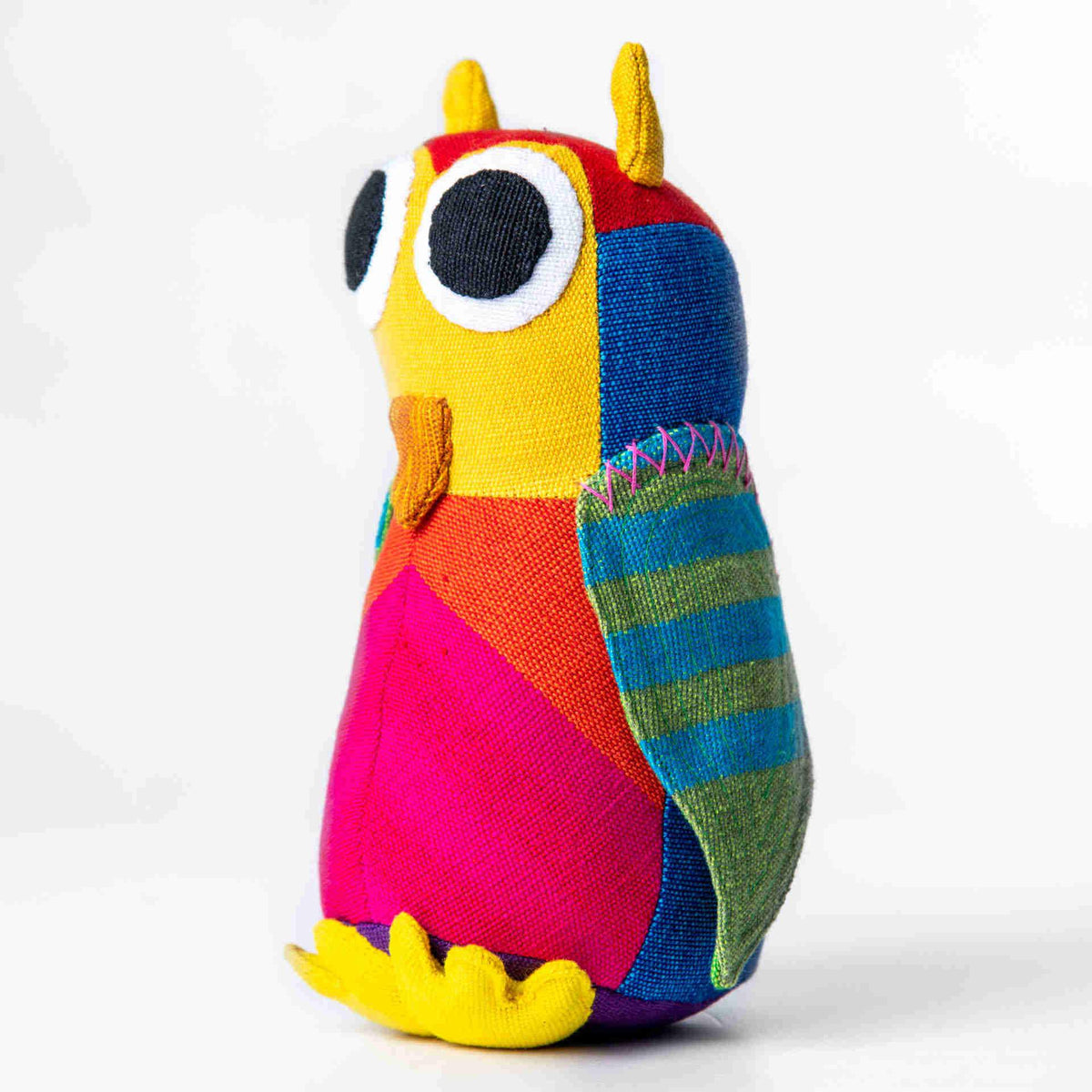 sustainable ethical handmade handloom slow-fashion Stuffed Toy Animals: Handmade, Natural Cotton &amp; Safety Tested | Owl made in sri lanka 