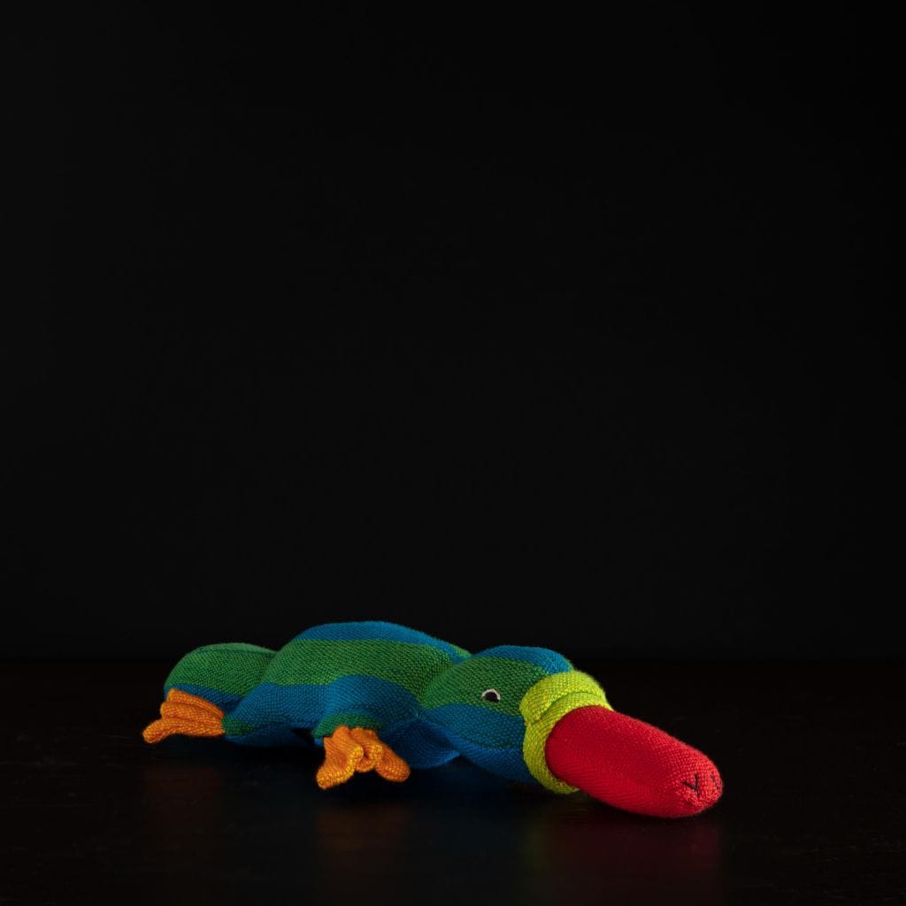 sustainable ethical handmade handloom slow-fashion Stuffed Animals Stuffed Toy Animals: Handmade, Natural Cotton & Safety Tested | Platypus made in sri lanka 
