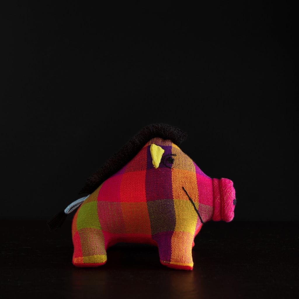 sustainable ethical handmade handloom slow-fashion Stuffed Animals Stuffed Toy Animals: Handmade, Natural Cotton &amp; Safety Tested | Wild Boar/Pig made in sri lanka 