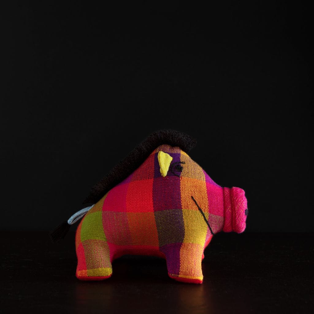sustainable ethical handmade handloom slow-fashion Stuffed Animals Stuffed Toy Animals: Handmade, Natural Cotton & Safety Tested | Wild Boar/Pig made in sri lanka 