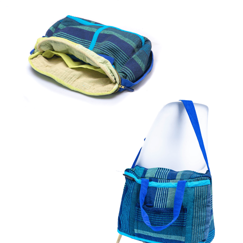 1pc Women Mini Knot Wrist Bag Knit Handbag Student Reusable Shopping Bags  Japanese Casual Color Wide Stripe Plaid Tote Bag - AliExpress